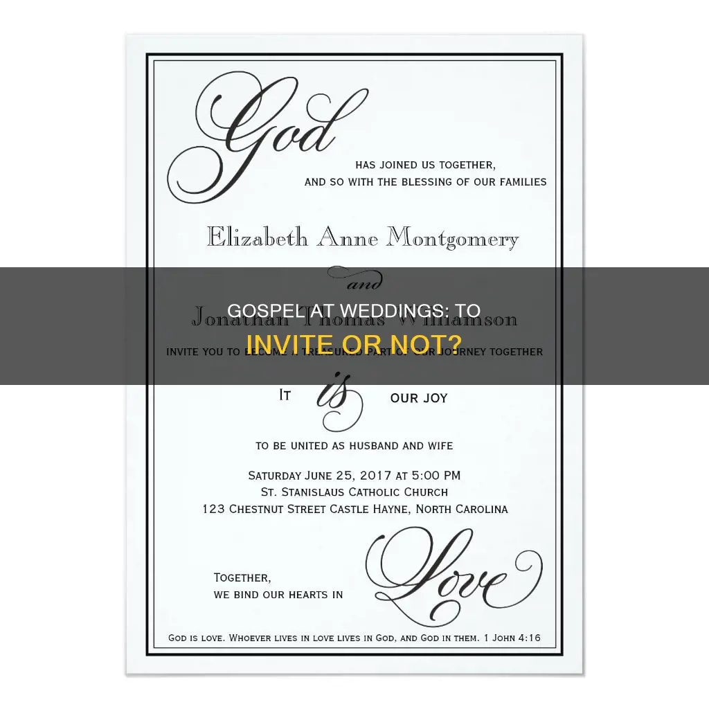 should we make a gospel invitation in a wedding ceremony