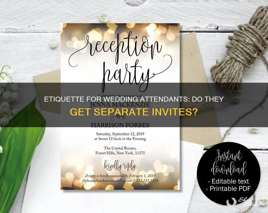 should wedding attendents get separate invites