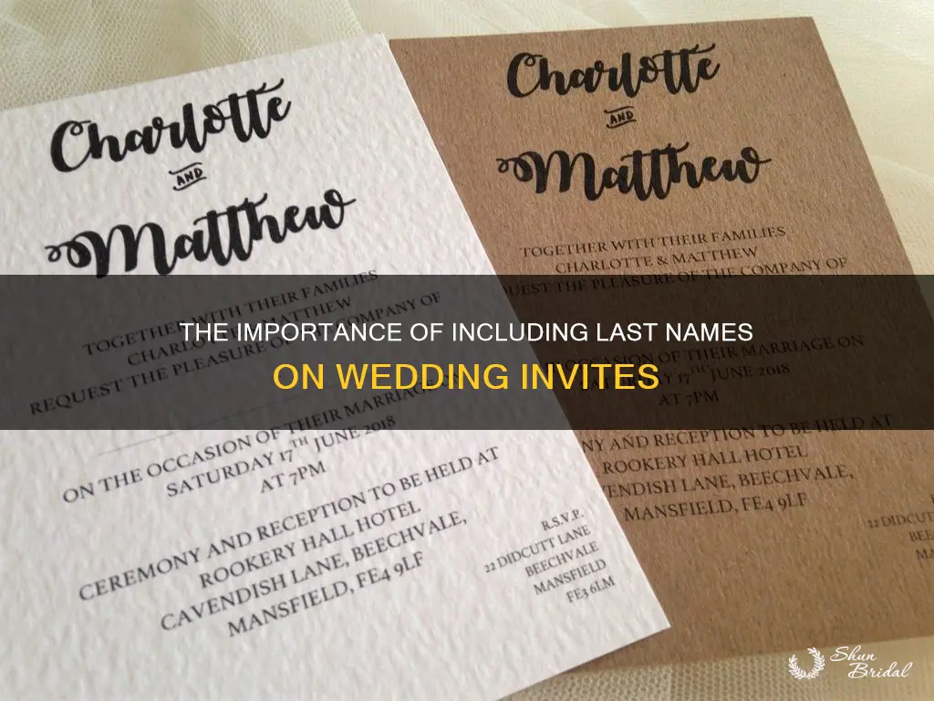 should wedding invitations have last names