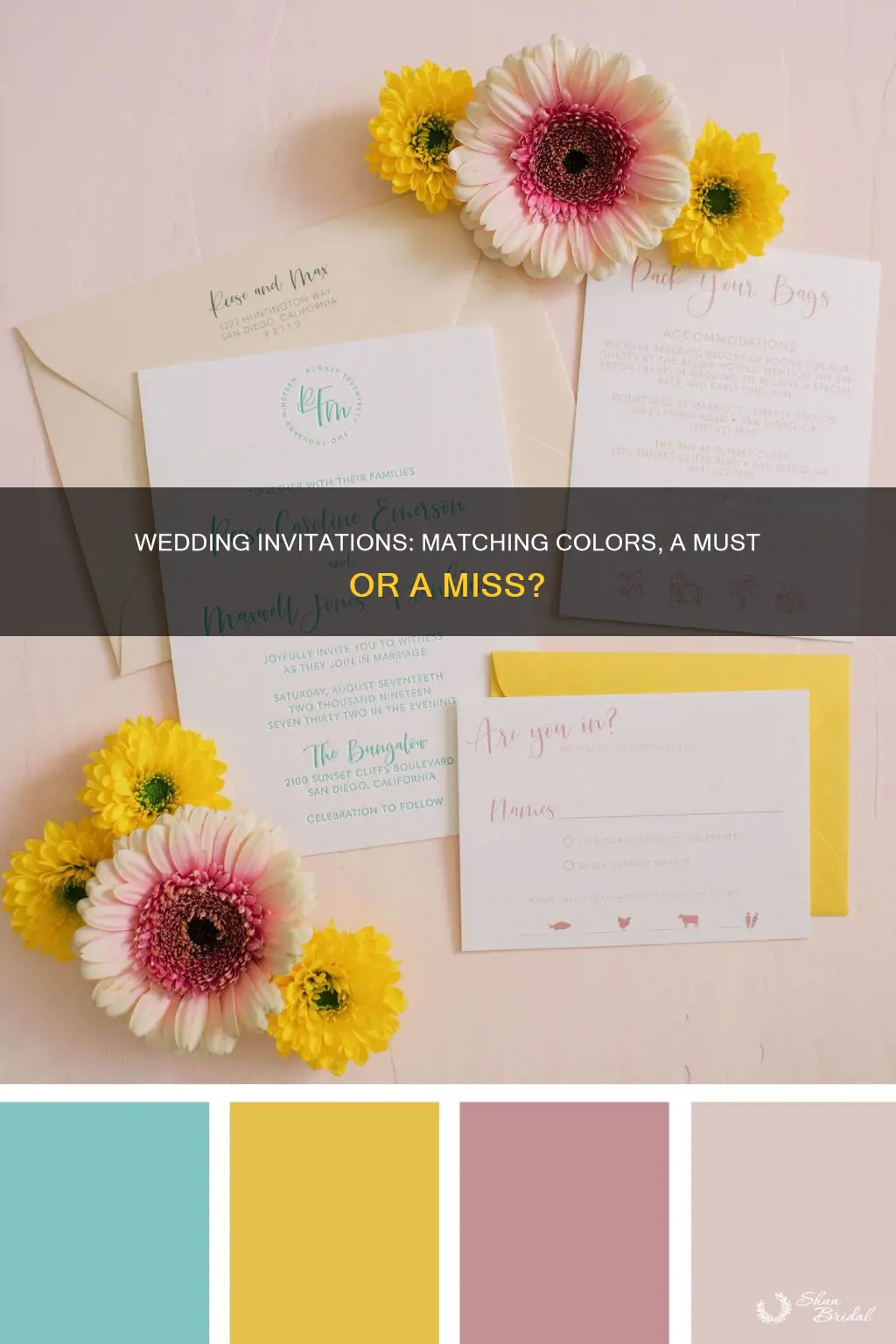 should wedding invitations match wedding colors