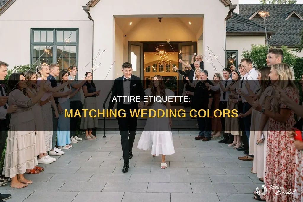 should you dress to match the colors of a wedding