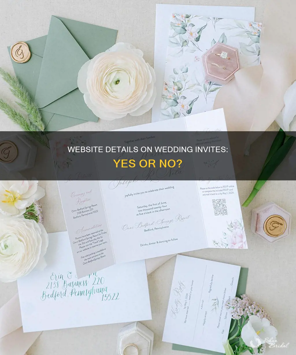 should you put website info on wedding invitatin