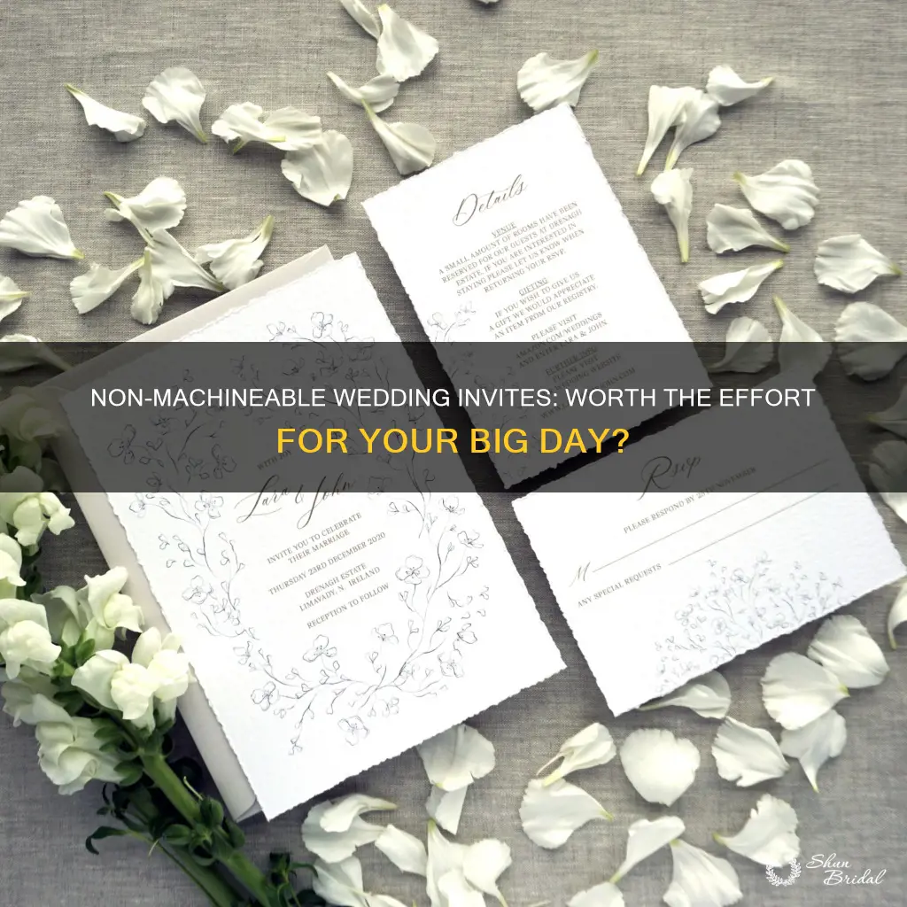 should you use non machineable for wedding invites