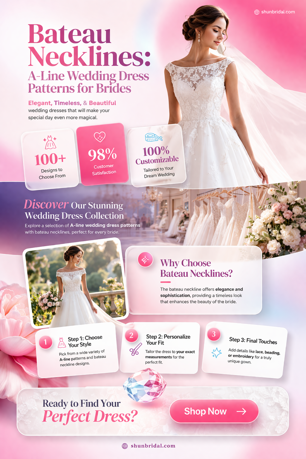 a-line bateau wedding dress patterns