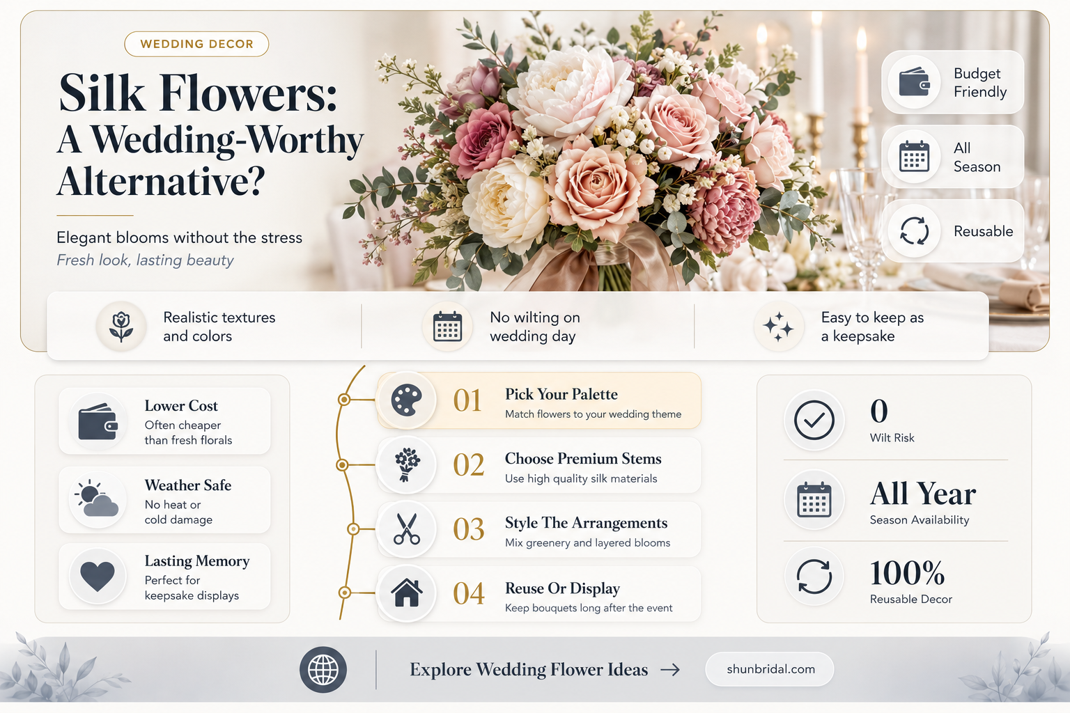 are silk flowers ok for a wedding