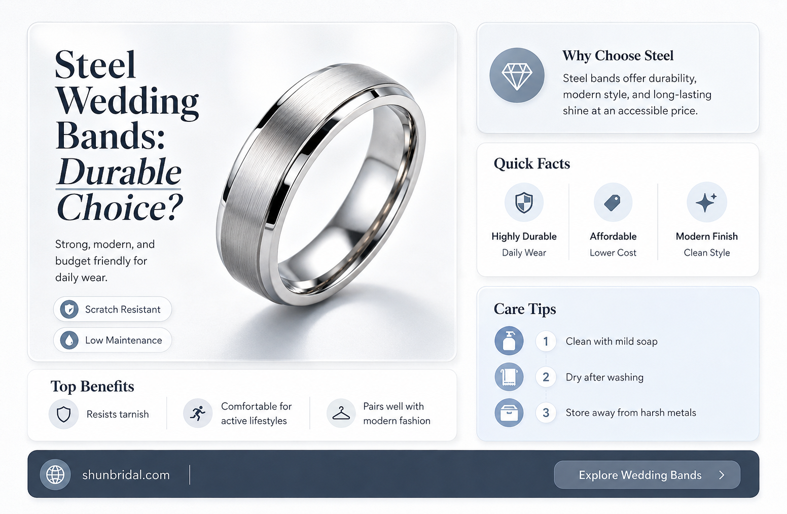 are stainless steel wedding bands durable