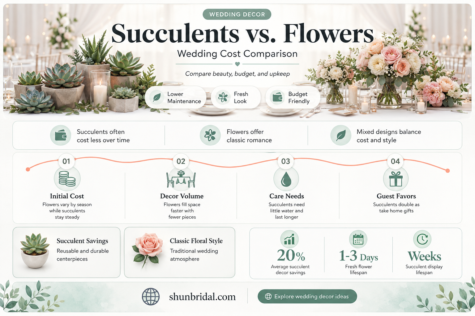 are succulents cheaper than flowers for a wedding