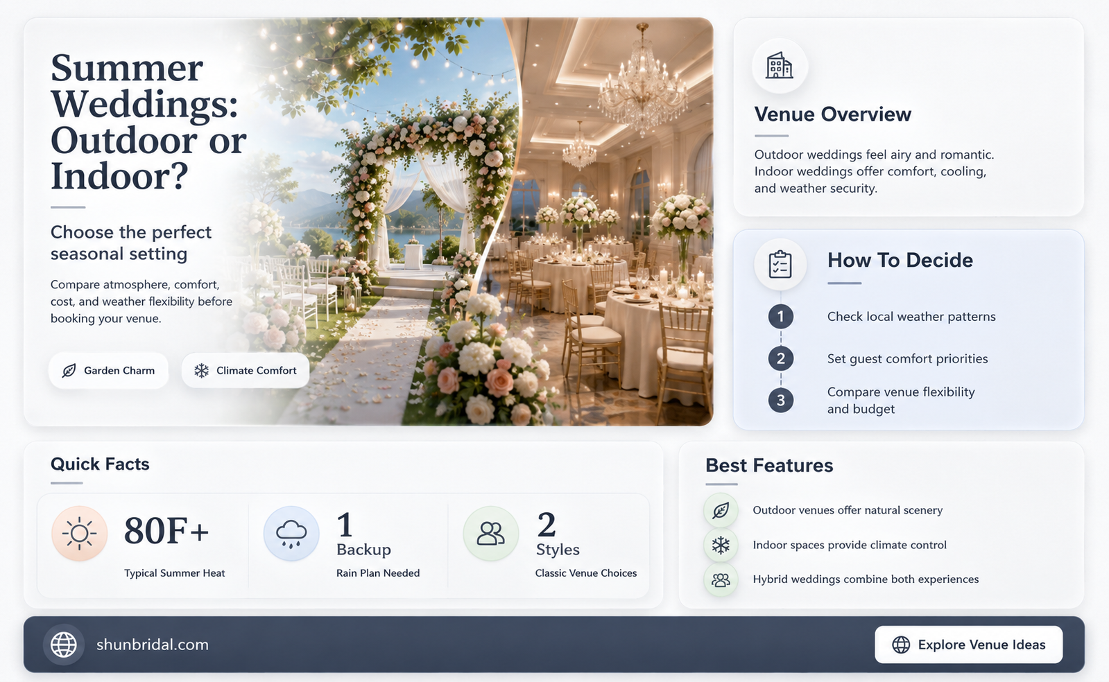 are summer weddings held outside or inside
