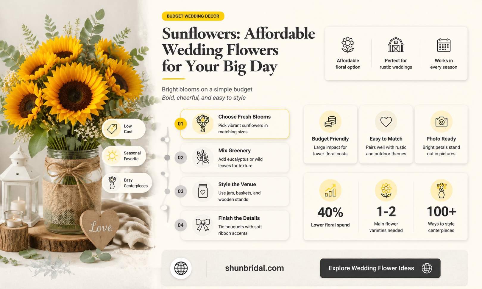 are sunflowers expensive wedding flowers