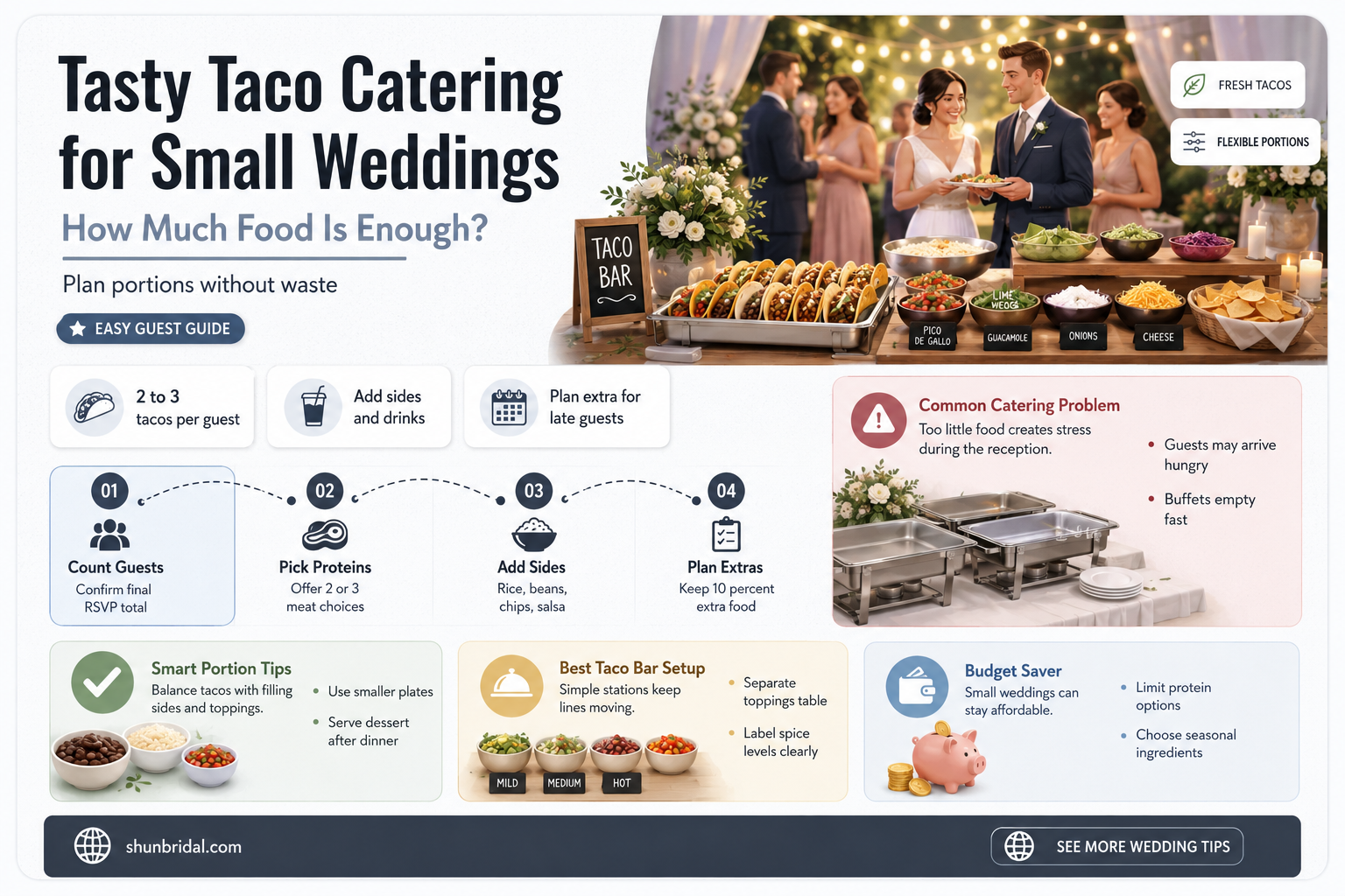 are tacos enough food for a small wedding