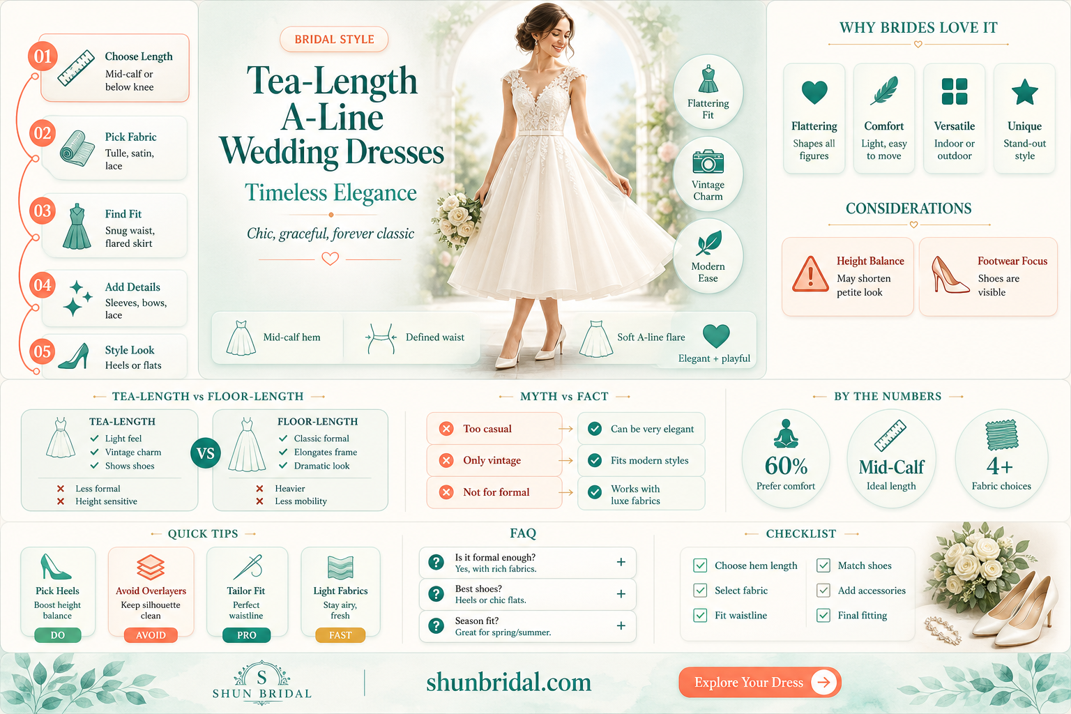 a-line wedding dress tea length