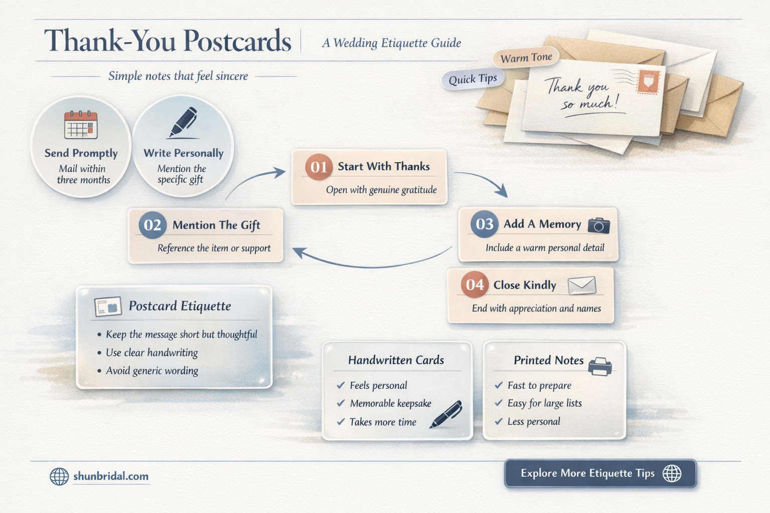 are thank you postcards acceptable for wedding