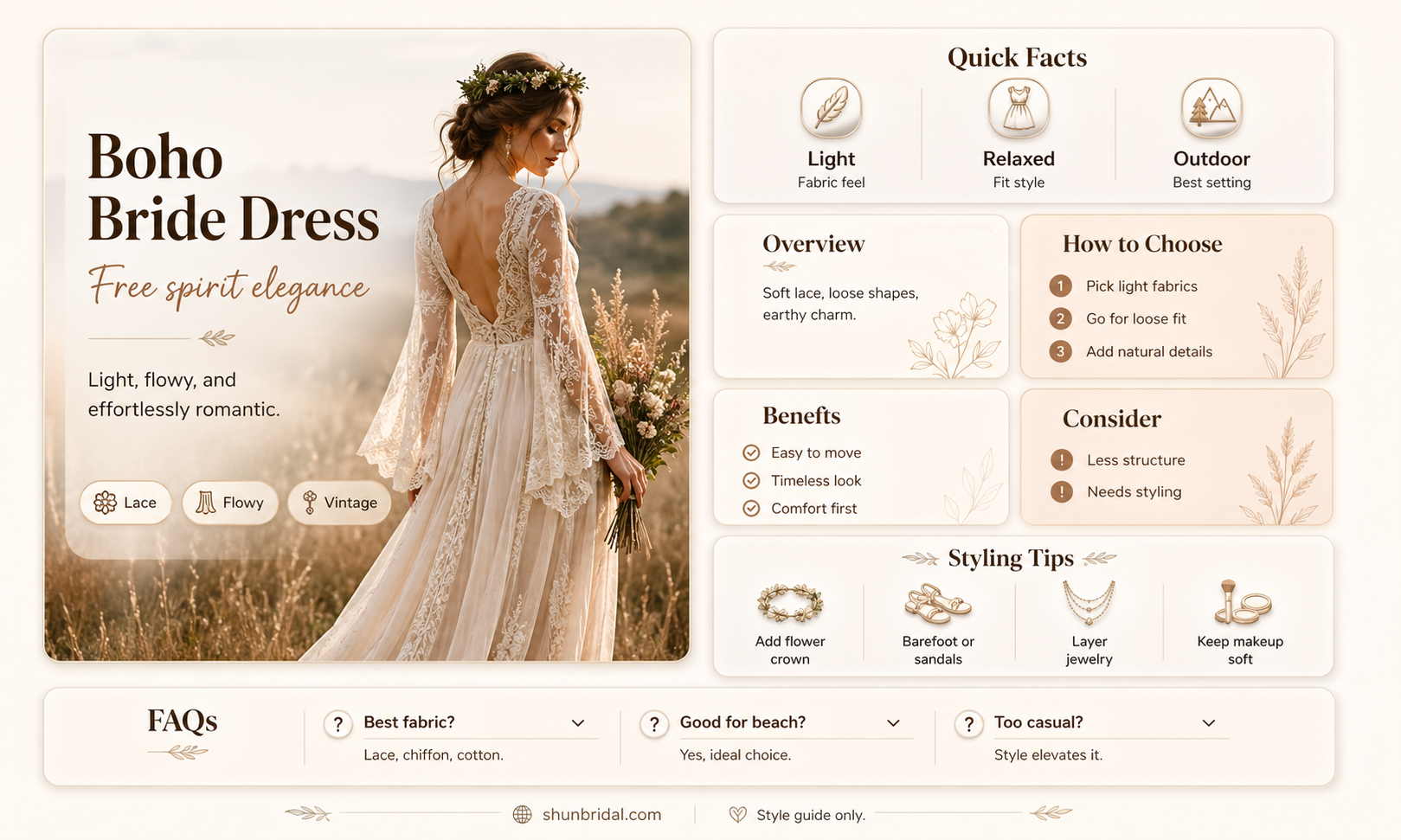 a-line off-the-shoulder short sleeves lace boho wedding dress