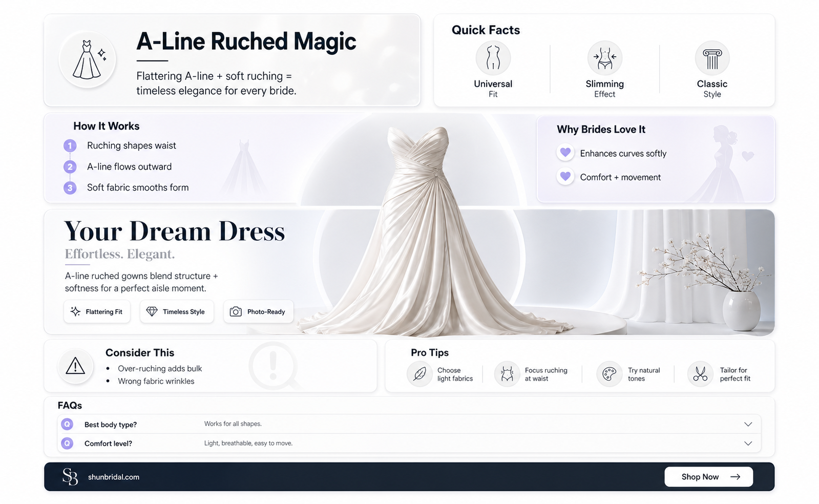 a-line ruched wedding dresses