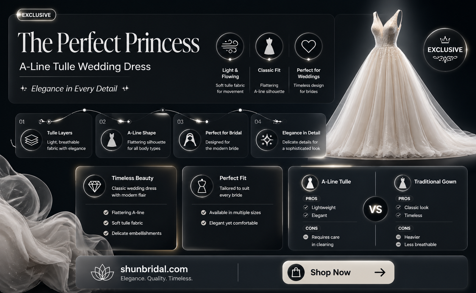 a-line princess halter court train tulle wedding dress