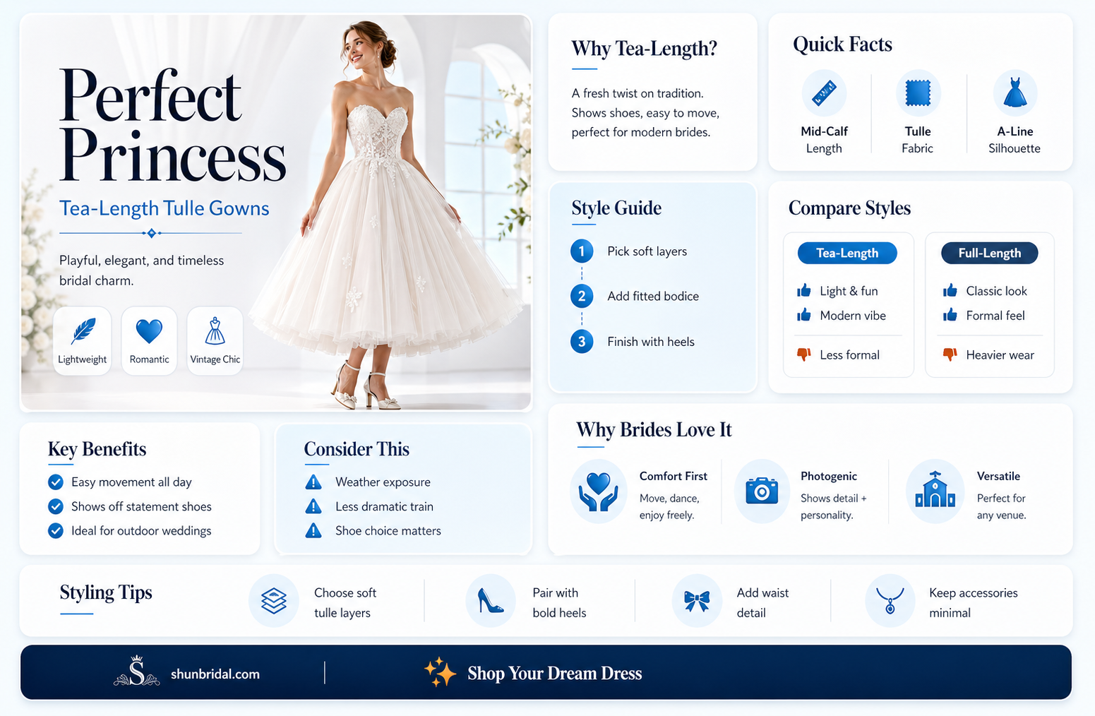 a-line princess scoop tea-length lace tulle wedding dresses