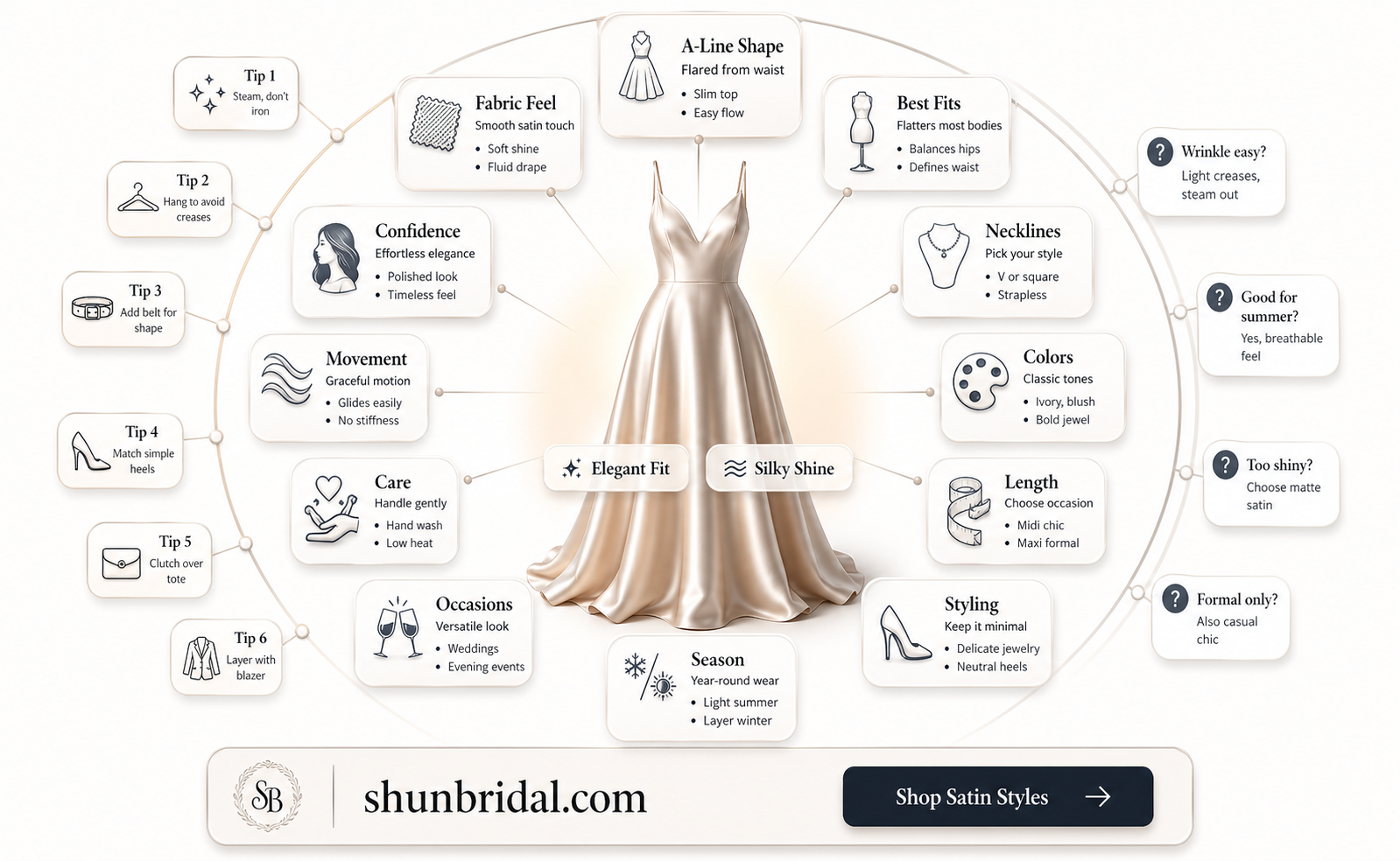 a-line satin wedding dress