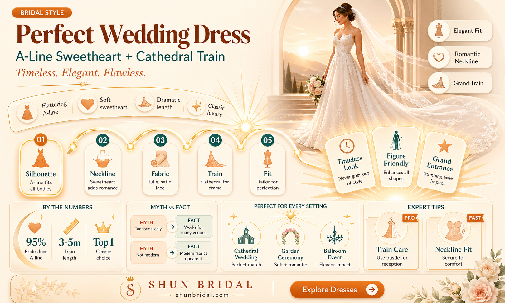 a-line sweetheart cathedral train tulle satin wedding dress with veil