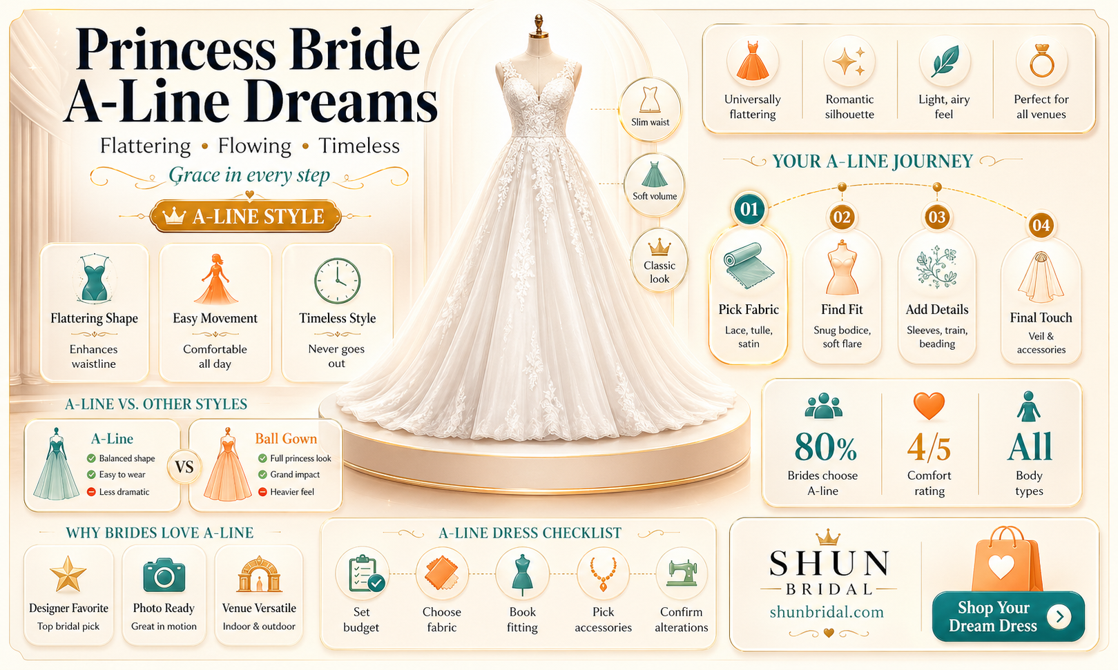 a-line princess wedding dress