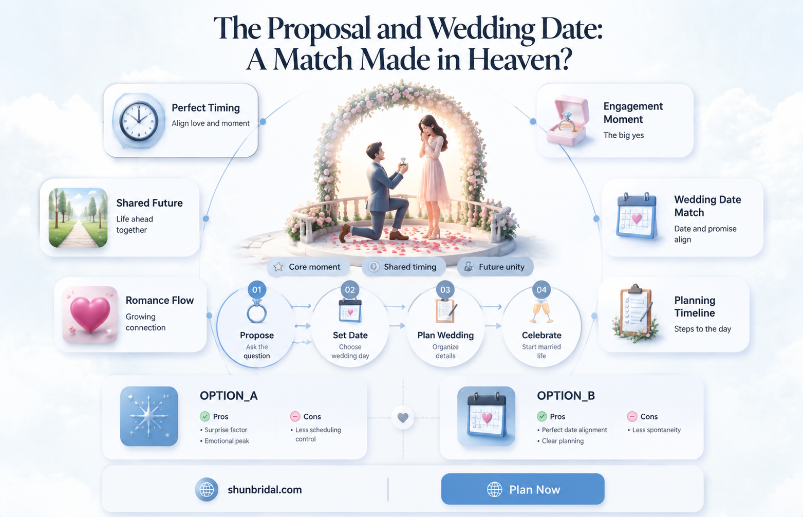 are the wedding date and the proposal related
