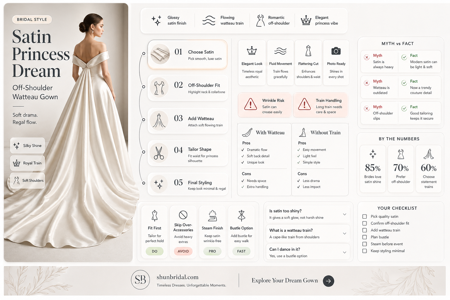 a-line princess off-the-shoulder watteau train satin wedding dress