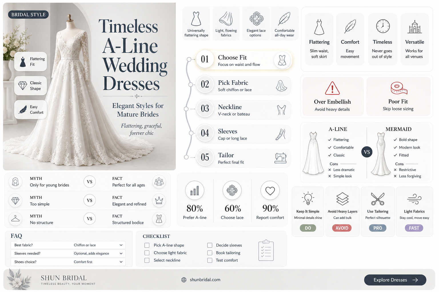 a-line wedding dresses for older women