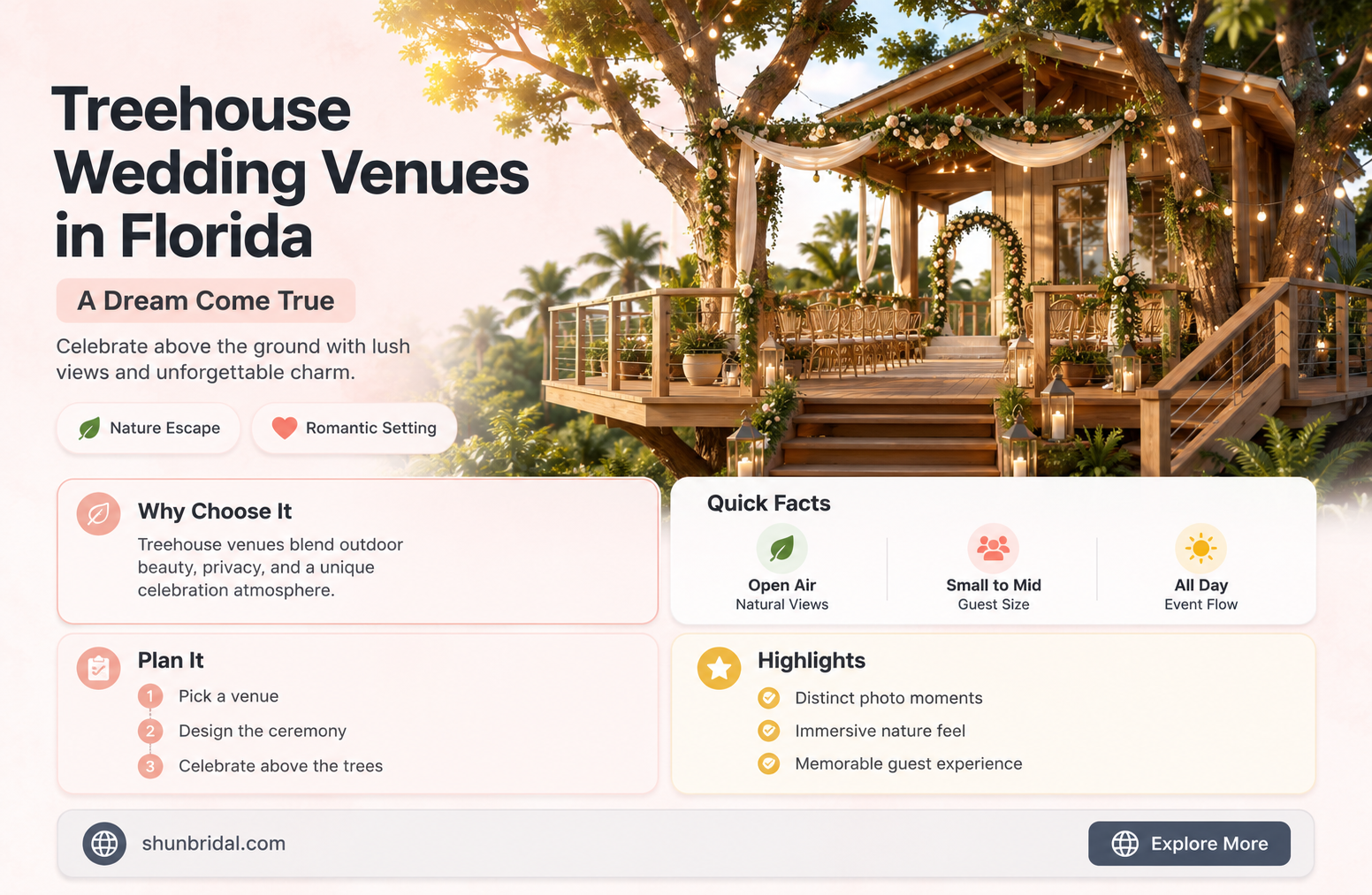 are there any treehouse venues for weddings in flirida