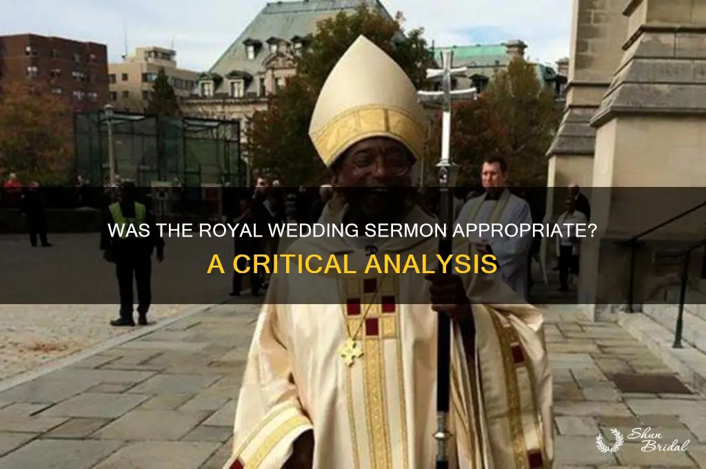 was sermon ar royal wedding approrpiate
