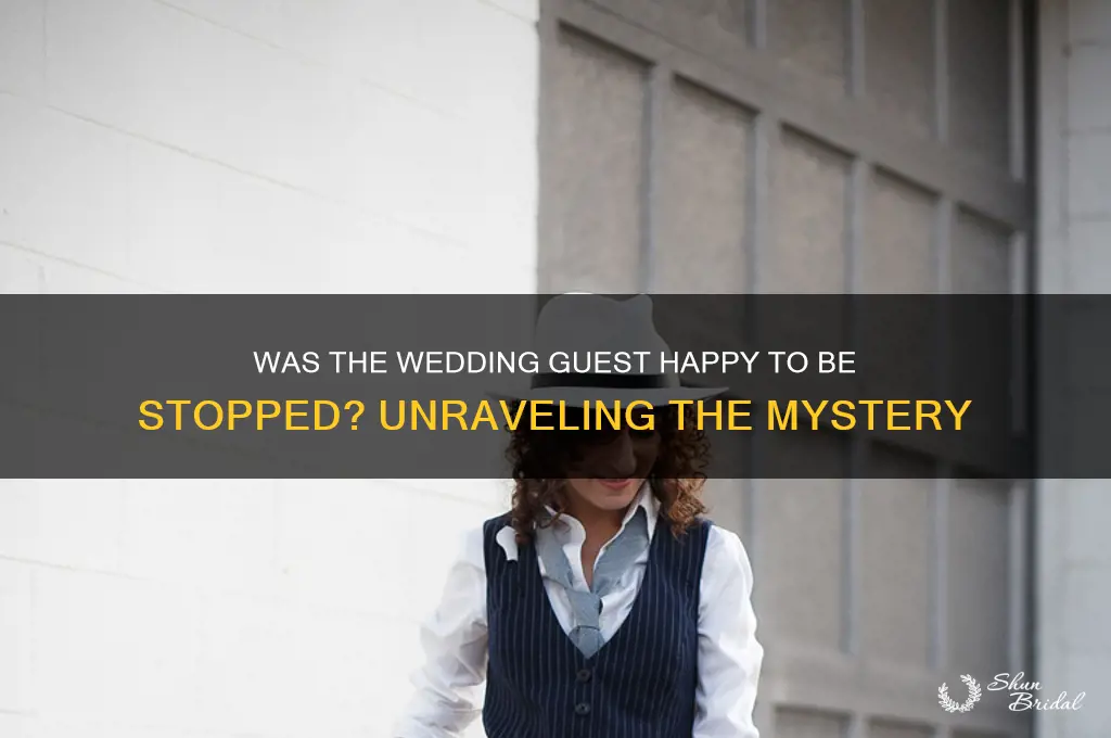 was the wedding guest happy to be stopped