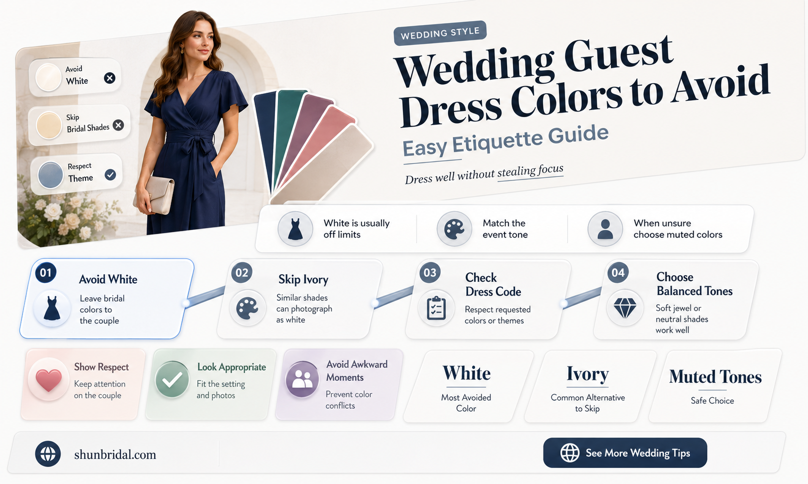 are there any dress colors you should avoid at weddings