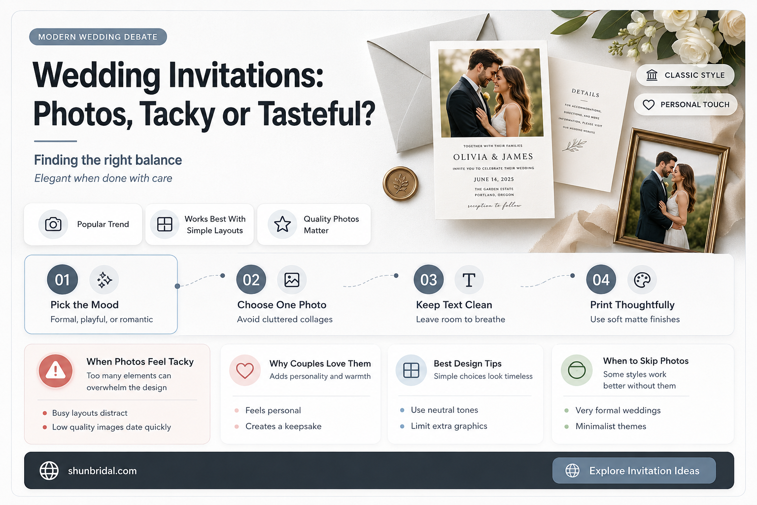 are photo on wedding invitations tacky