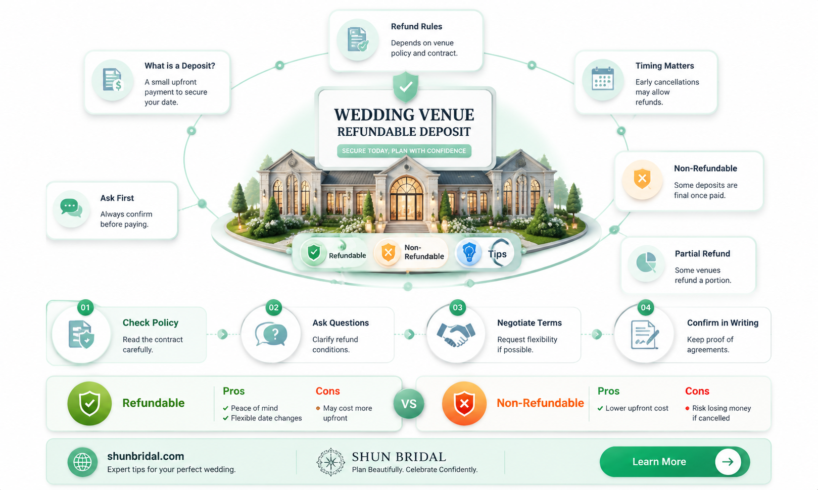 are deposite refundable for wedding venues