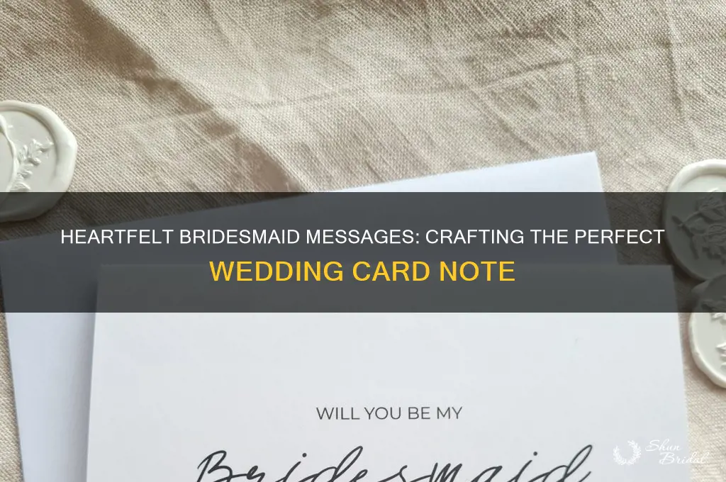 what a bridesmaid should write in wedding card