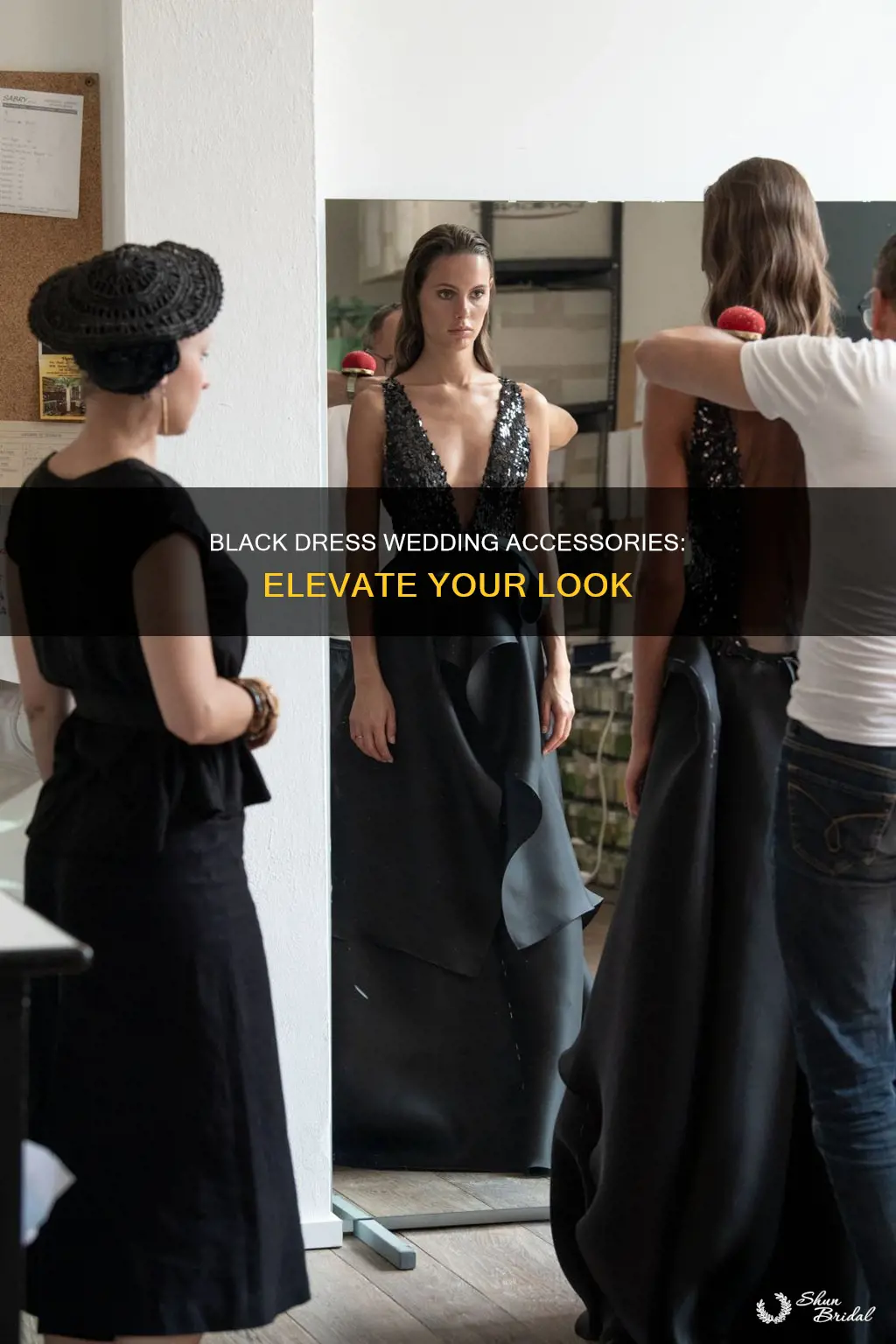 what accessories to wear with black dress for wedding