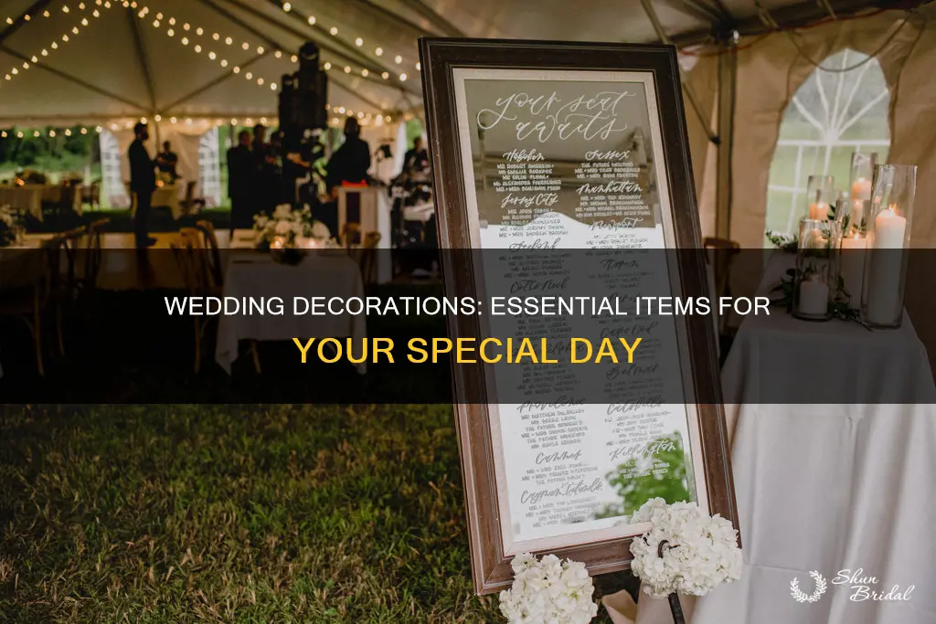 what all decorations do you need for a wedding