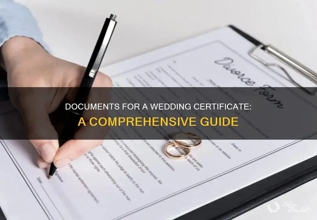 what all need for wedding certuficate