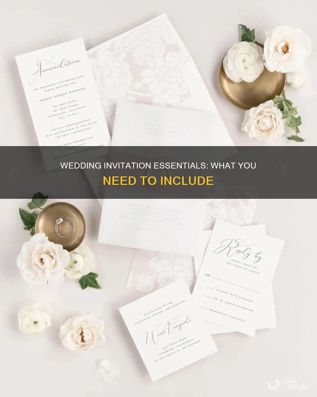 what all needs tp be on a wedding invation