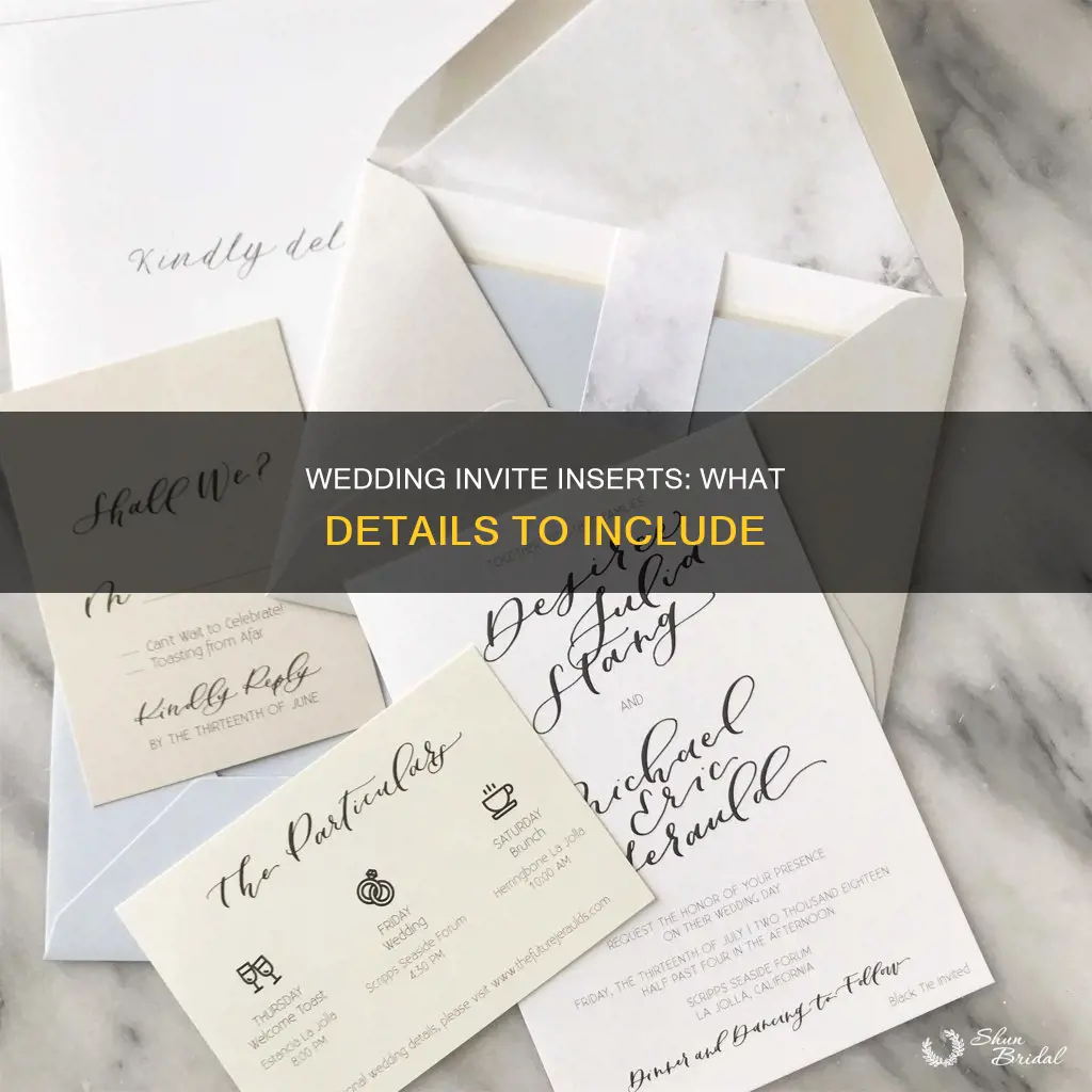 what are on details sheets of wedding invites