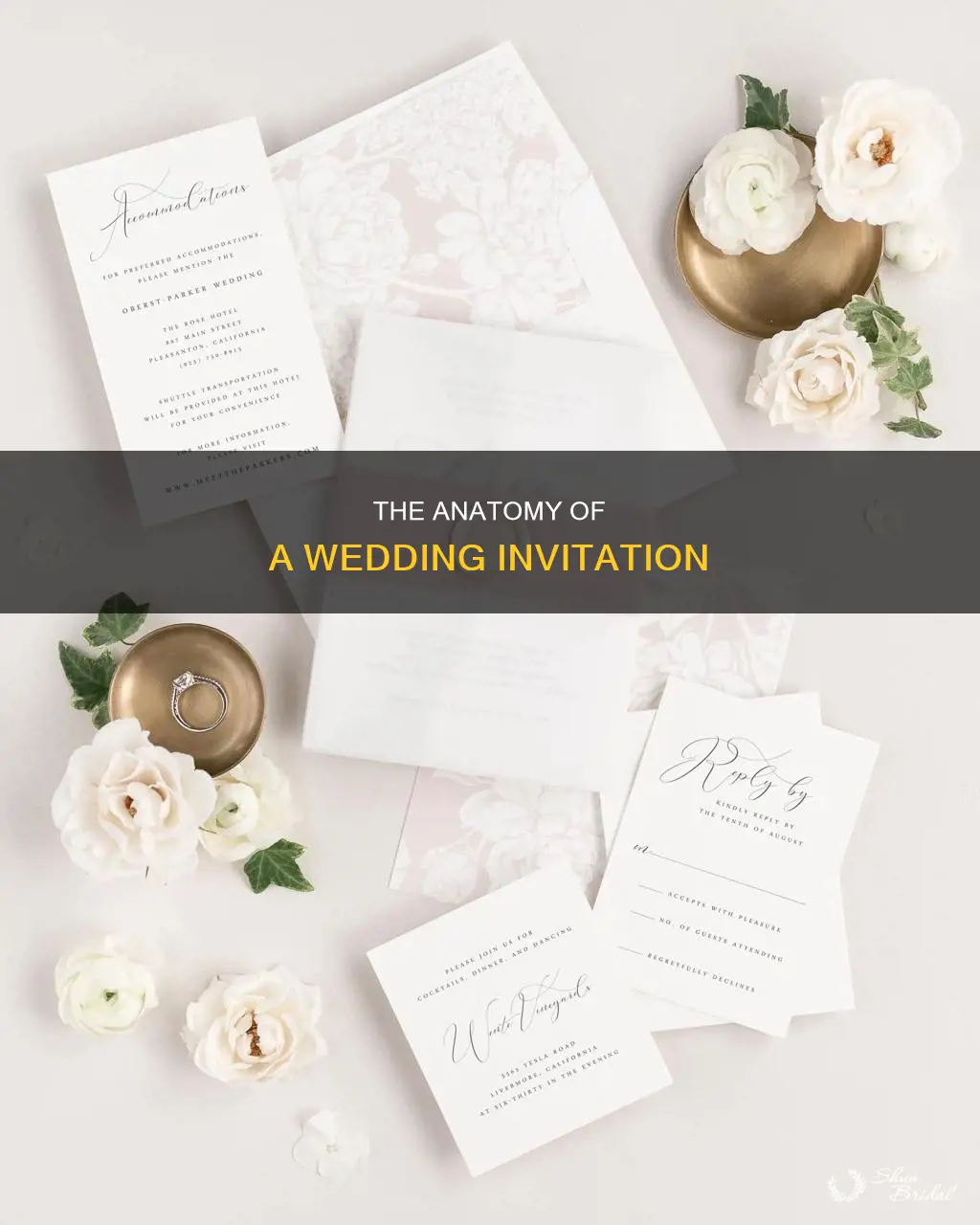 what are the components of a wedding invitation