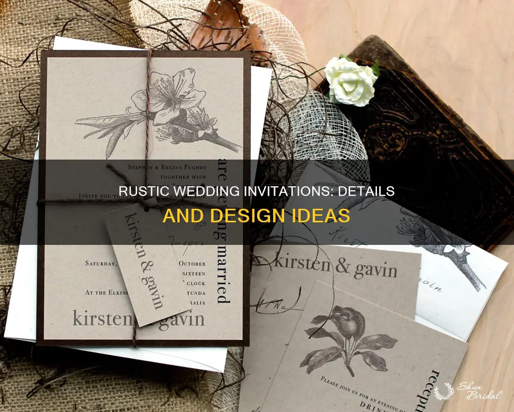 what are the details on a rustic wedding invitations