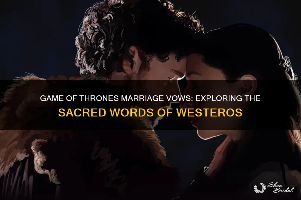 what are the marriage vows in game of thrones