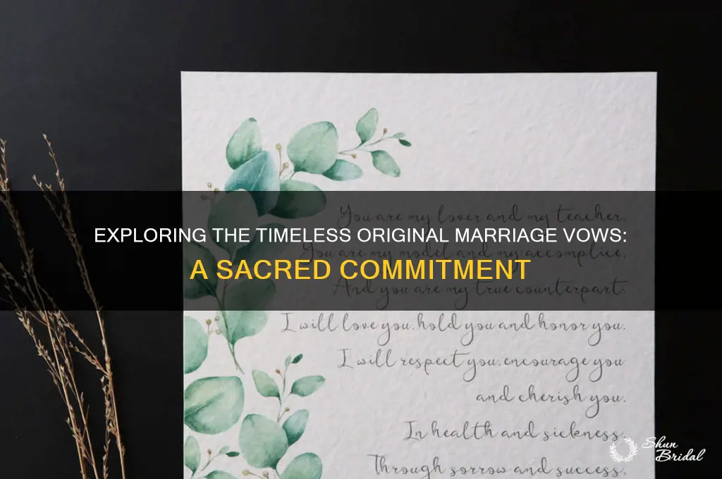 what are the original marriage vows
