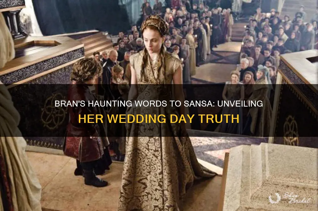 what bran says to sansa about her wedding day