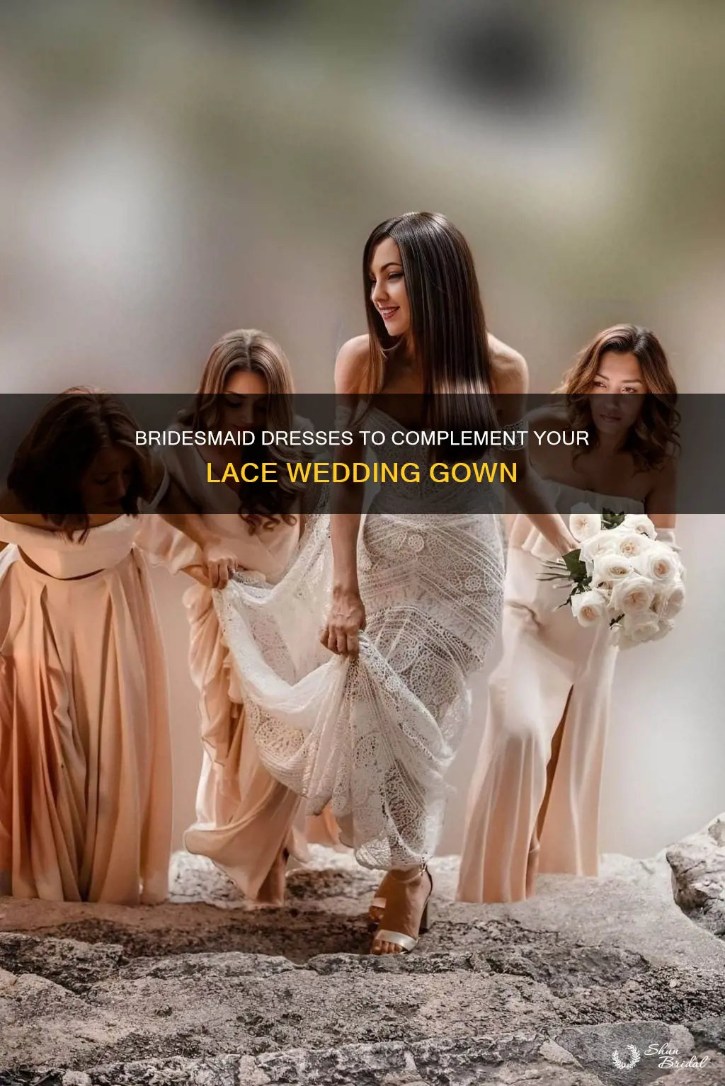 what bridesmaid dresses go with lace wedding dress