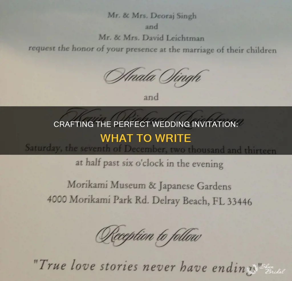 what can I write in a wedding invitation