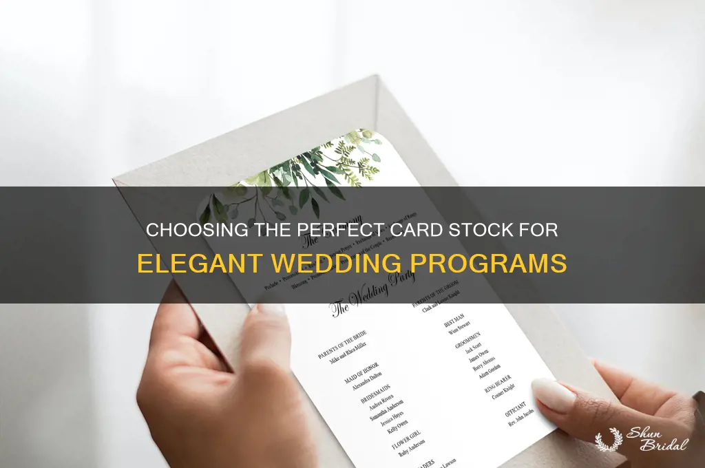 what card stock for wedding programs