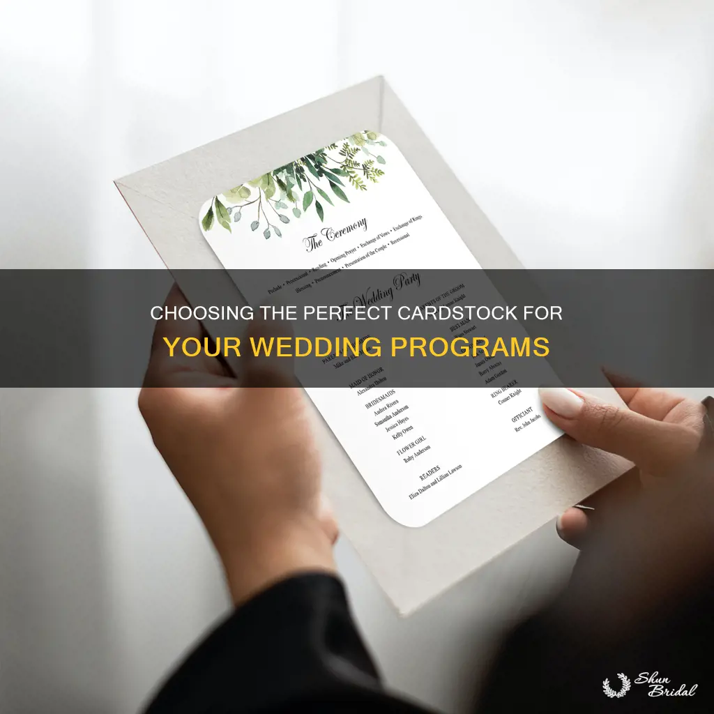 what cardstock to use for wedding programs