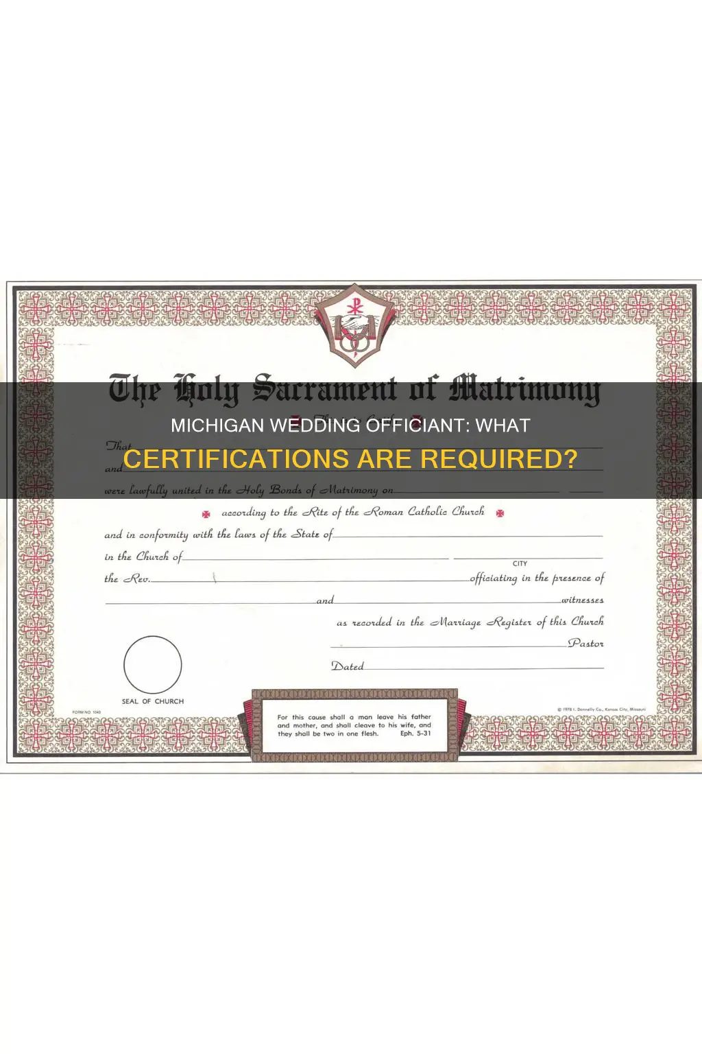 what certification is needed to officiate a mi wedding