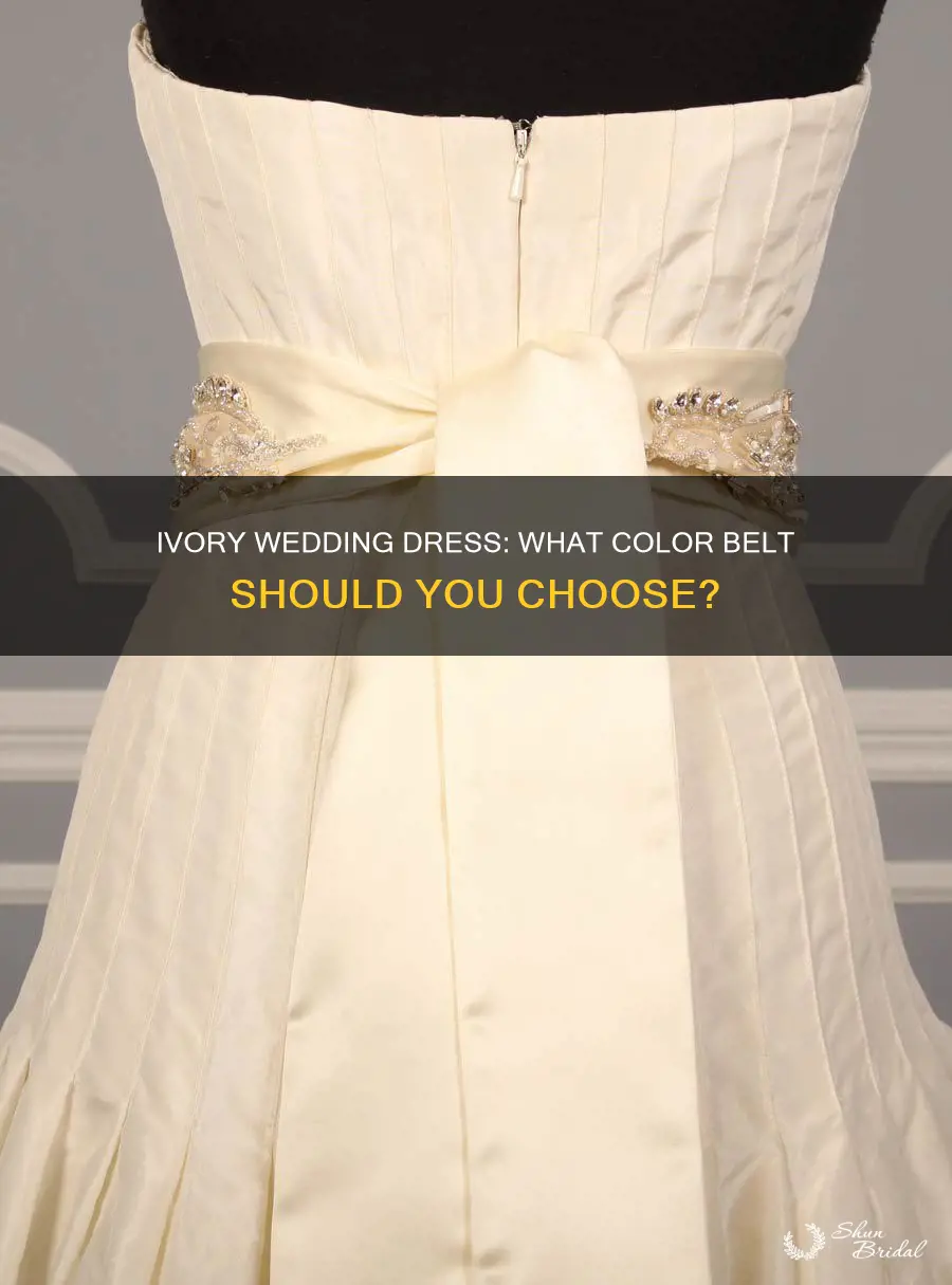 what color belt goes with ivory wedding dress