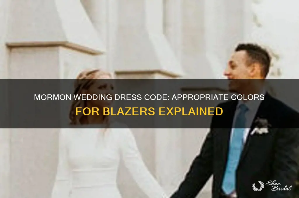 what color blazers are allowed at a mormon wedding